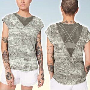 LULULEMON For The Run Short Sleeve Swerve Vapor Metal Grey Sz 4